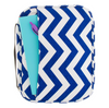 Blue Chevron Canvas Bible Cover with Zipper and Pockets