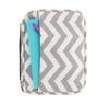 Gray Chevron Canvas Bible Cover with Zipper and Pockets