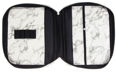 White and Gray Marble Bible Cover with Zipper and Pockets