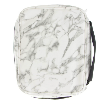 White and Gray Marble Bible Cover with Zipper and Pockets