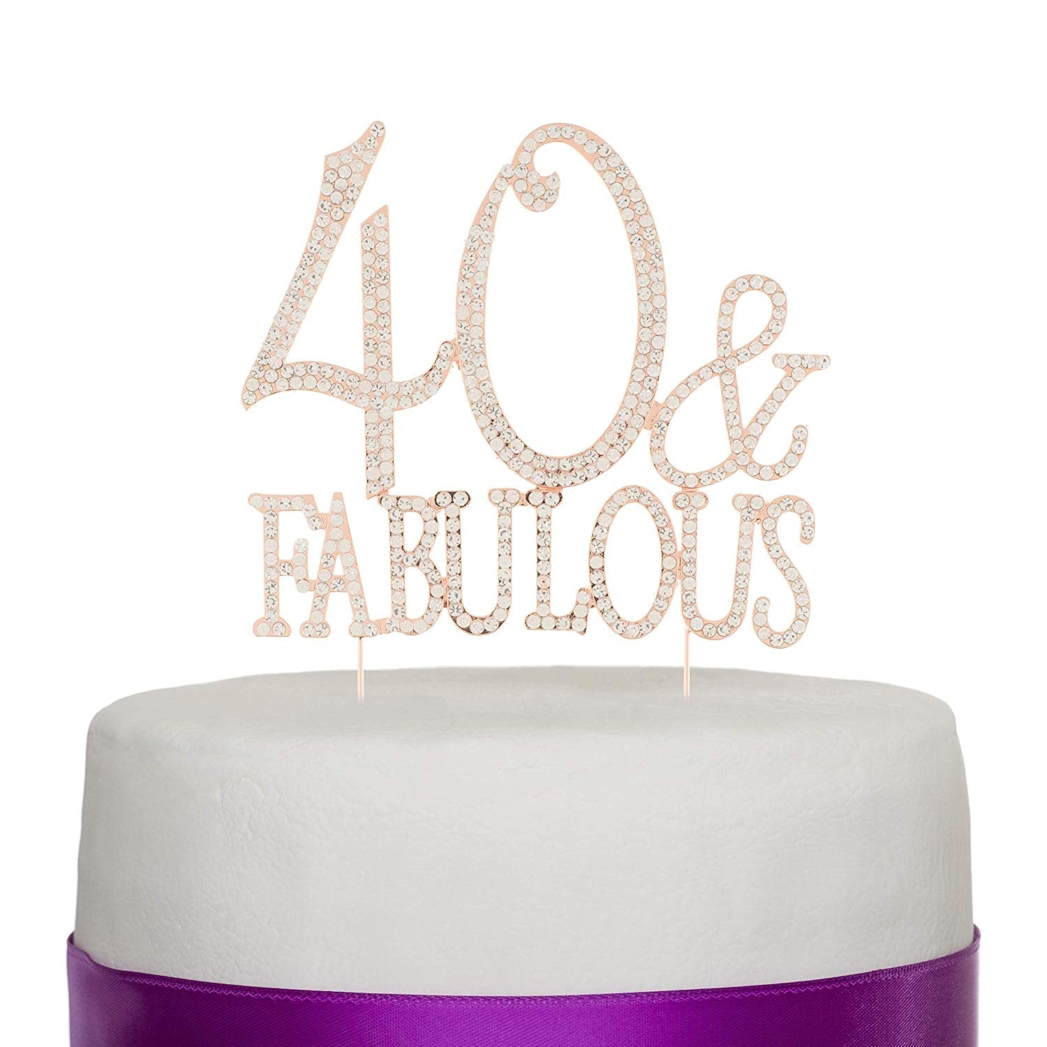 40 & Fabulous Cake Topper - Rose Gold - Ella Celebration
