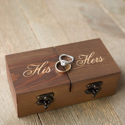 Wedding Ring Box, Vintage Ring Box, Engagement Ring Box, Rustic Ring Bearer  Box, Hearts Ring Box - Etsy