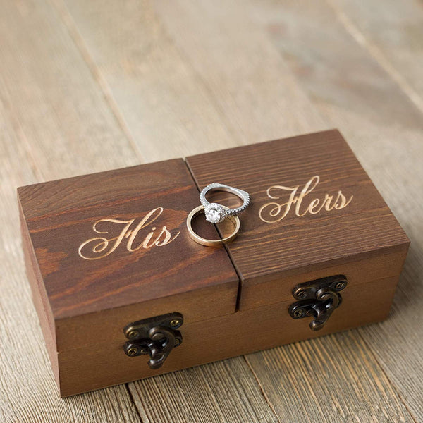 Wood Ring Bearer Box - His & Hers - Ella Celebration