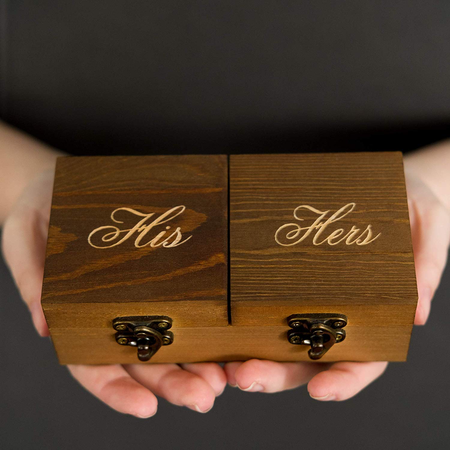 Personalized Wedding Ring Box. Wooden Ring Holder. Rustic Ring Bearer.  Unique Wedding Ring Box - Zen Merchandiser